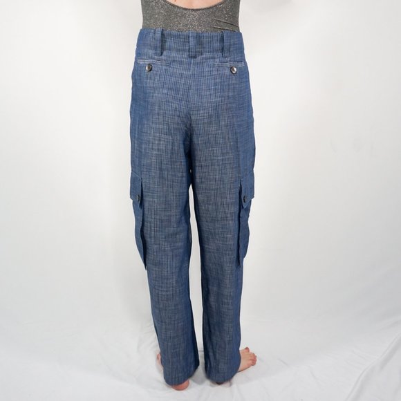 No. 6 STORE Blue Railroad Stripe Side-Pocket Pants - Picture 4 of 7
